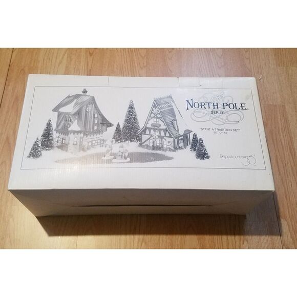 Dept. 56  NORTH POLE SERIES START A TRADITION SET (SET OF 12) W/BOX COMPLETE NIB - Picture 1 of 16